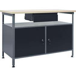 vidaXL Työtaso musta 120x60x85 cm teräs
