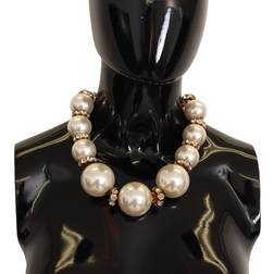 Dolce & Gabbana DG Maxi Faux Pearl Beads Crystals Necklace
