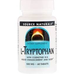 Source Naturals L-Tryptophan with Coenzyme B-6, 500 mg, 60 Tablets 60