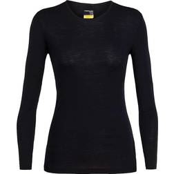 Icebreaker Women's Merino 175 Everyday Long Sleeve Crew Thermal Top - Black