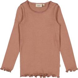 Wheat Wheat Long Sleeve Lace Rib T-shirt - Vintage Rose