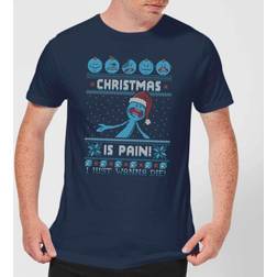 T-Shirt de Noël Homme Rick et Morty Mr Meeseeks Pain - Bleu Marine