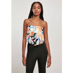 Urban Classics Cropped AOP Satin Triangle Top - Bunt