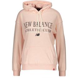 New Balance Felpa Con Cappuccio Essentials Athletic Club - Bianco/Rosa