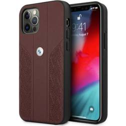 BMW Etui BMHCP12MRSPPR iPhone 12/12 Pro 6,1 czerwony/red hardcase Leather Curve Perforate