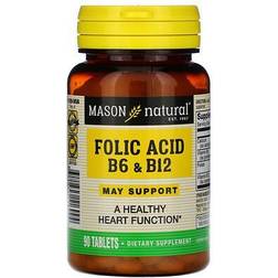 Mason Natural Folic Acid B6 & B12, 90 Tablets