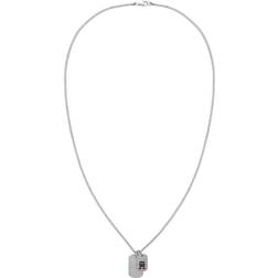 Tommy Hilfiger Monogram Dog Tag Necklace - Silver