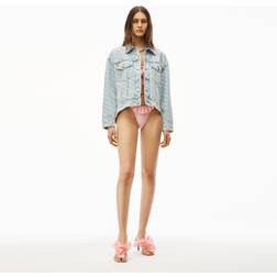 Alexander Wang Falling Back Jacket - Denim Con Logo - Female - Blu