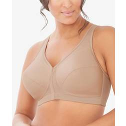Glamorise MagicLift Front-Close Posture Back Wire-Free Bra Cafe 58F
