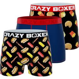 CRAZY BOXER Burgers Hot Dog Briefs 3pk Blue,Multi