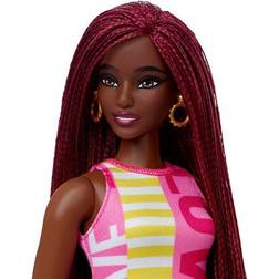 Barbie Fashionistas Doll 186 with Split Pattern Love & Stripes Dress