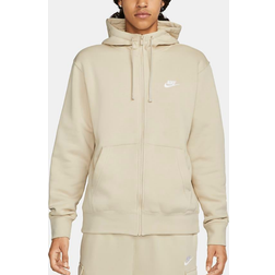 Nike Sportswear Club Fleece Full-Zip Hoodie - Rattan/White