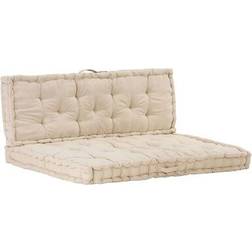 vidaXL 120x80x10cm 2-pack Cojín de silla Beige (120x80cm)