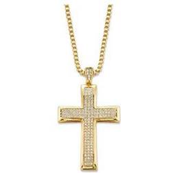 PalmBeach Cross Pendant Necklace - Gold/Transparent