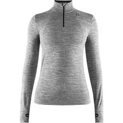 Craft Fuseknit Comfort Zip Baselayer Women - Dark Grey Melange