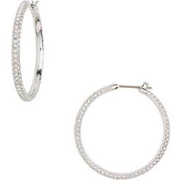 Swarovski Stone Crystal Rhodium-Plated Hoop Earrings