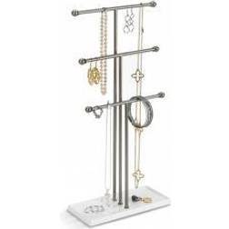 Umbra White/Nickel Trigem Jewelry Stand