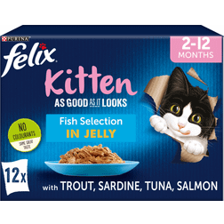 Purina Felix As Good As it Looks Kitten Fish Selection in Jelly Wet Cat Food 100g 12-pack