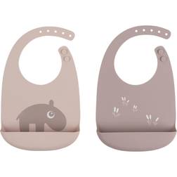 Done By Deer Ozzo Bibs Powder Pink 2-pack