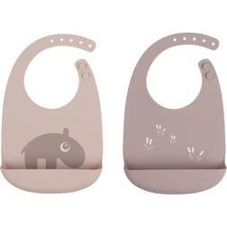 Done by Deer Ozzo Bibs Powder Pink 2-pack