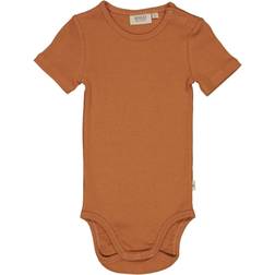 Wheat Short Sleeved Rib Body - Amber Brown