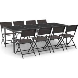 vidaXL 3073507 Ensemble repas de patio, 1 Table incluse 8 Chaises