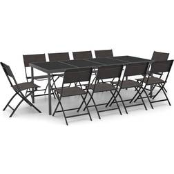 vidaXL 3073508 Ensemble repas de patio, 1 Table incluse 10 Chaises