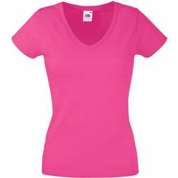 Fruit of the Loom Valueweight V-Neck T-shirt - Fuchsia