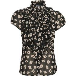 Saint Tropez Lillysz SS Shirt - Black Flower Shadows