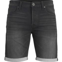 Jack & Jones Rick Icon GE 693 Indigo Knit Denim Shorts - Black/Black Denim