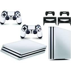 giZmoZ n gadgetZ PS4 Pro Console Skin Decal Sticker + 2 Controller Skins - Carbon White