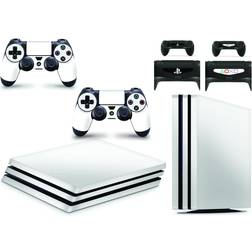 giZmoZ n gadgetZ PS4 Pro Console Skin Decal Sticker + 2 Controller Skins - White