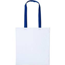 Nutshell Varsity Shopper Long Handle Tote Bag - White/Royal