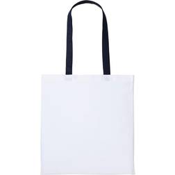 Nutshell Varsity Shopper Long Handle Tote Bag - White/Oxford Navy