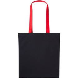 Nutshell Varsity Shopper Long Handle Tote Bag - Black/Fire Red