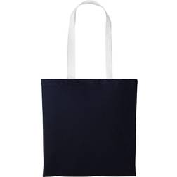 Nutshell Varsity Shopper Long Handle Tote Bag - Oxford Navy/White