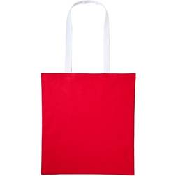 Nutshell Varsity Shopper Long Handle Tote Bag - Red/White