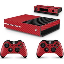 giZmoZ n gadgetZ Kinect /Xbox One Console Skin Decal Sticker + 2 Controller Skins - Carbon Red