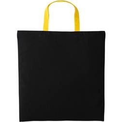 Nutshell Varsity Shopper Short Handle Tote Bag - Black/Sunflower