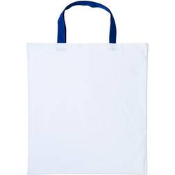Nutshell Varsity Shopper Short Handle Tote Bag - White/Royal Blue