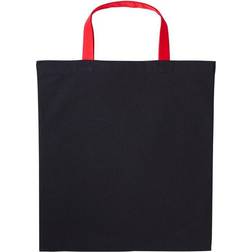 Nutshell Varsity Shopper Short Handle Tote Bag - Black/Fire Red