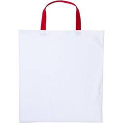 Nutshell Varsity Shopper Short Handle Tote Bag - White/Red