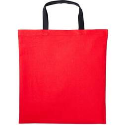 Nutshell Varsity Shopper Short Handle Tote Bag - Fire Red/Black