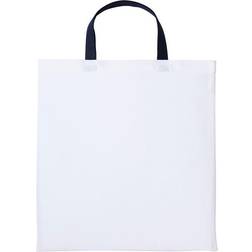 Nutshell Varsity Shopper Short Handle Tote Bag - White/Oxford Navy