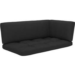 vidaXL 314665 3-pack Stolsdyna Svart (103x58cm)