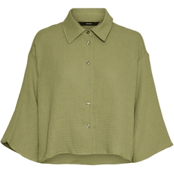 Vero Moda Natalie 3/4 Crop Shirt - Sage