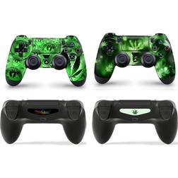 giZmoZ n gadgetZ PS4 2 x Controller Skins Full Wrap Vinyl Sticker - Weed