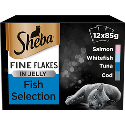 Sheba Fines Flakes in Jelly Fish Collection 12x85g