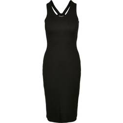 Urban Classics Ladies Long Sleeveless Rib Dress - Black