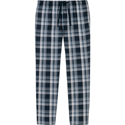 Schiesser Mix & Relax Long Woven Lounge Pants - Dark Blue Patterned